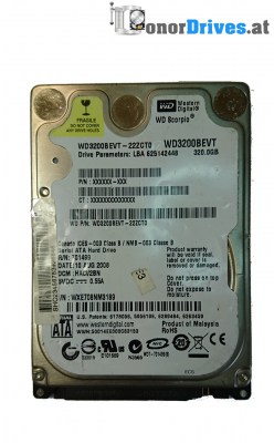 Western Digital WD3200BEVT - WD3200BEVT-22ZCT0- 320GB